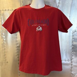 Vintage 90s Lee Sport Colorado Avalanche Embroidered Logo T Shirt Red Medium